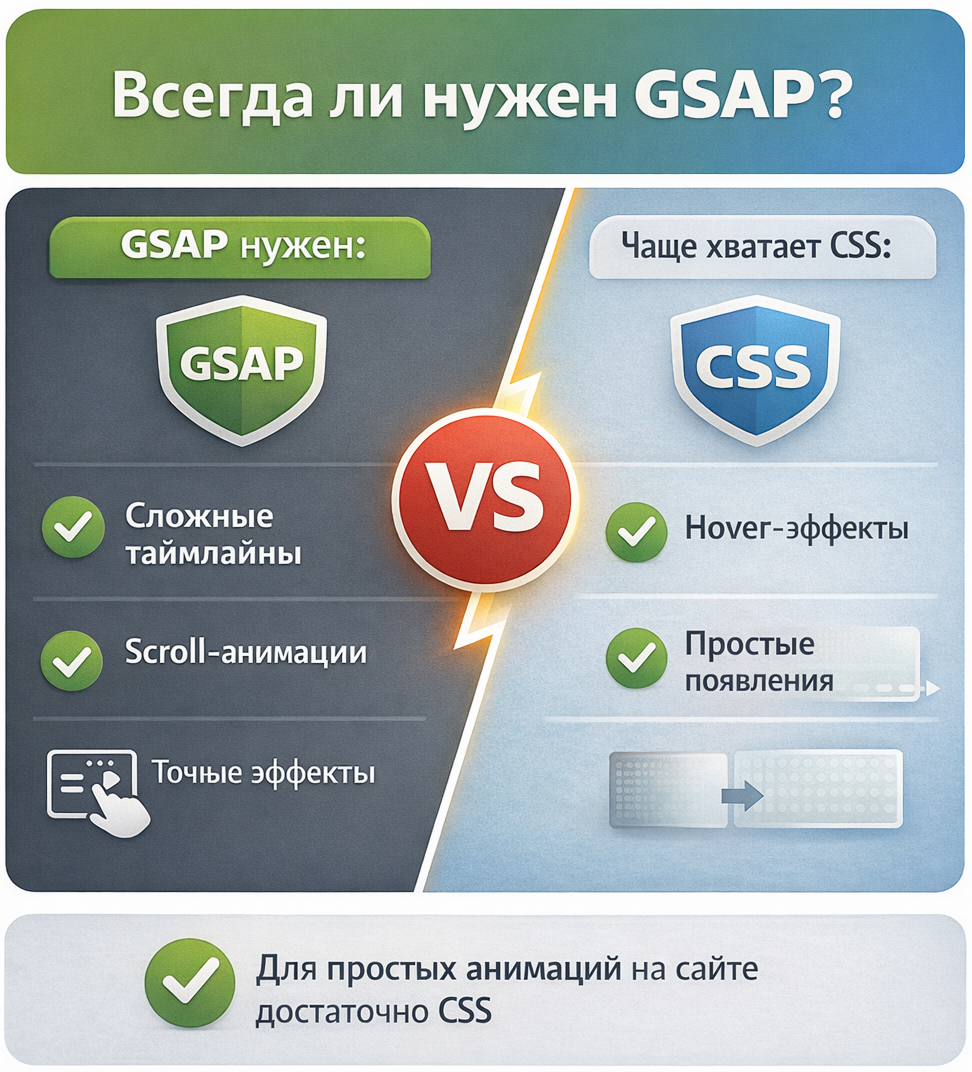 всегда ли нужен GSAP